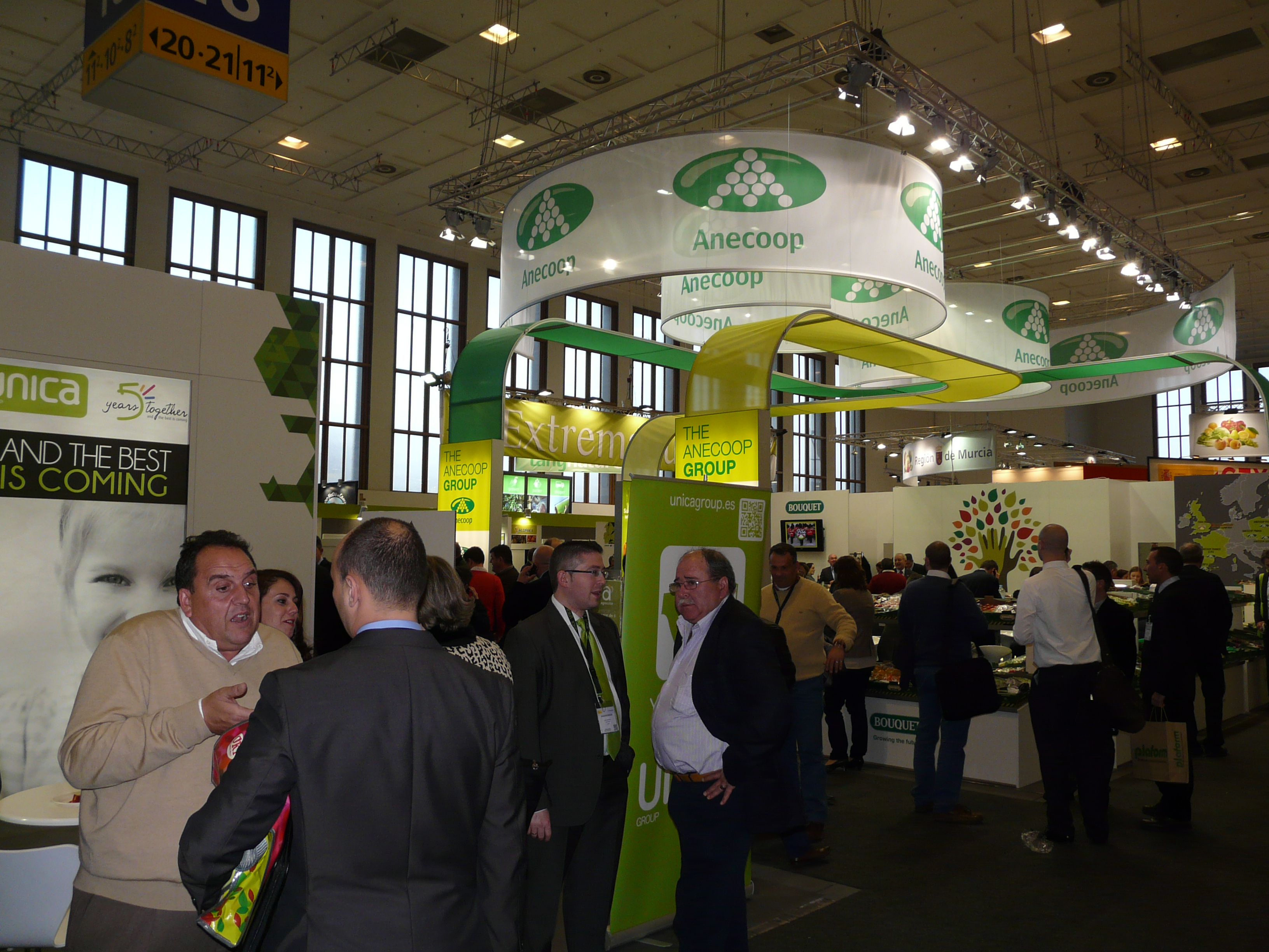 First day at Fruit Logistica.. anything but quiet (Anecoop stand in background)